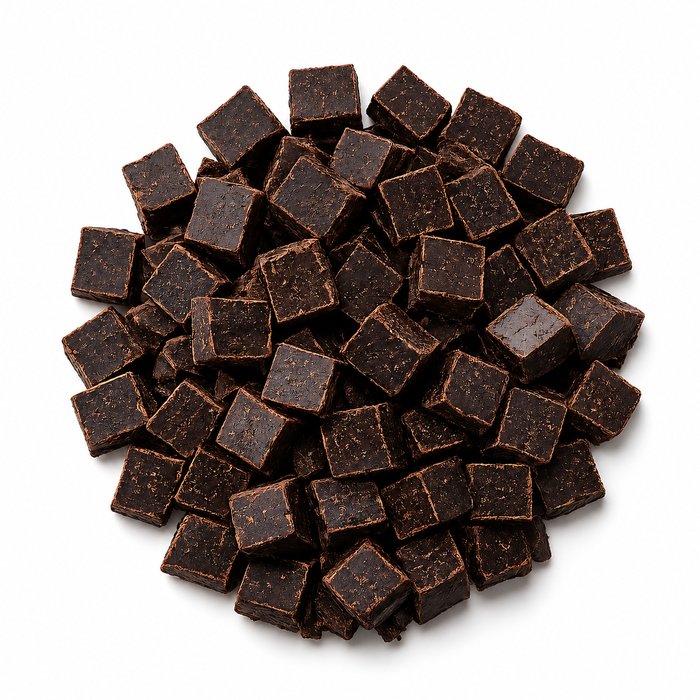 Dark chocolate chunks topping