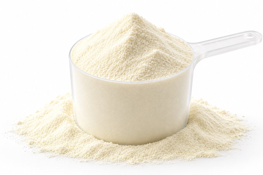 Whey protein isolate scoop
