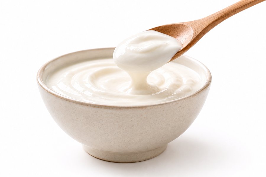 Fresh yogurt in a bowl