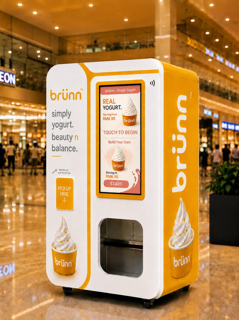 The brünn™ machine in a shopping mall